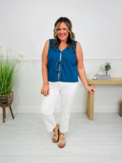 Delightfully Denim Tied Top