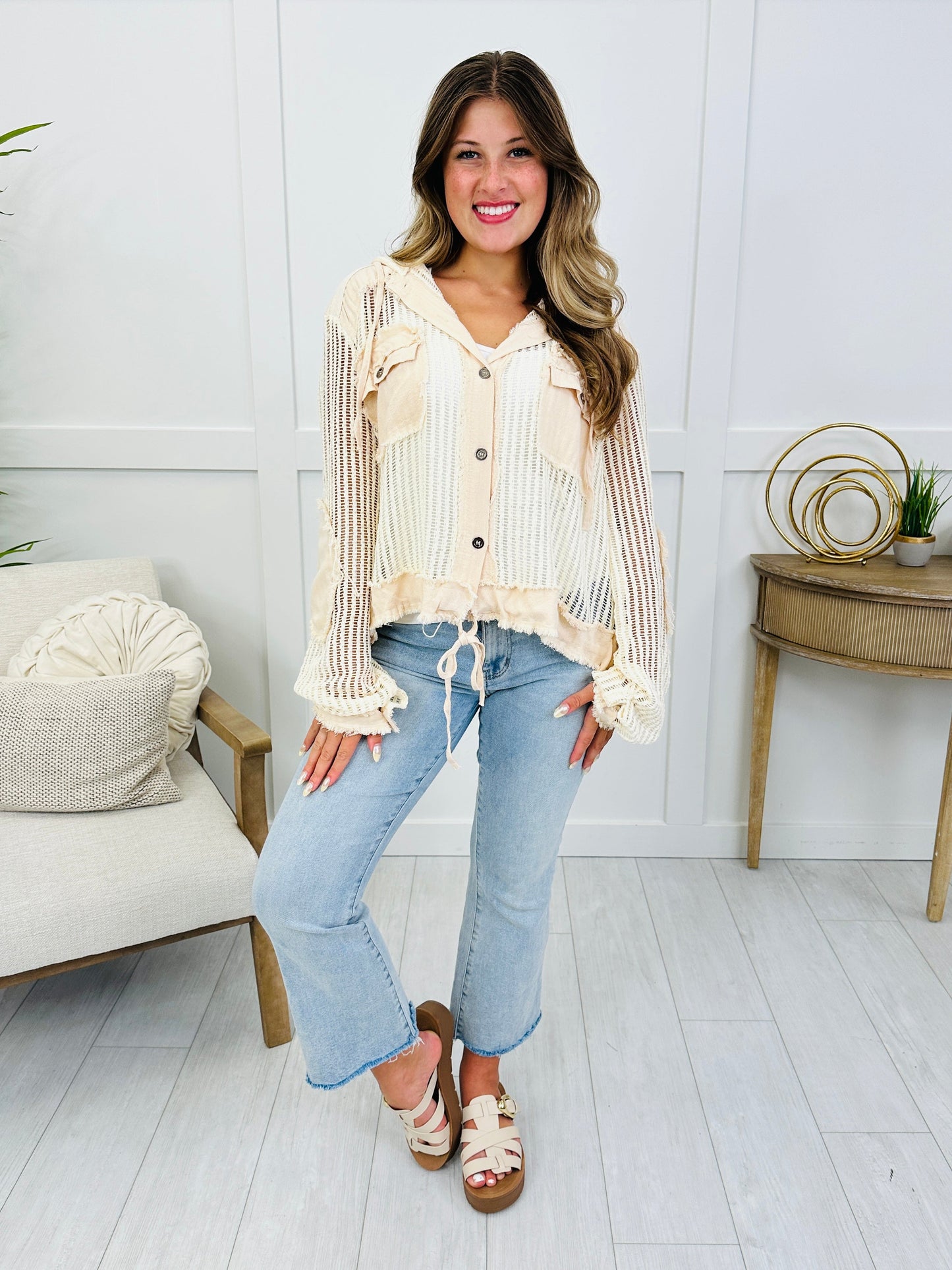 Restless & Free Jacket In Cream Multi