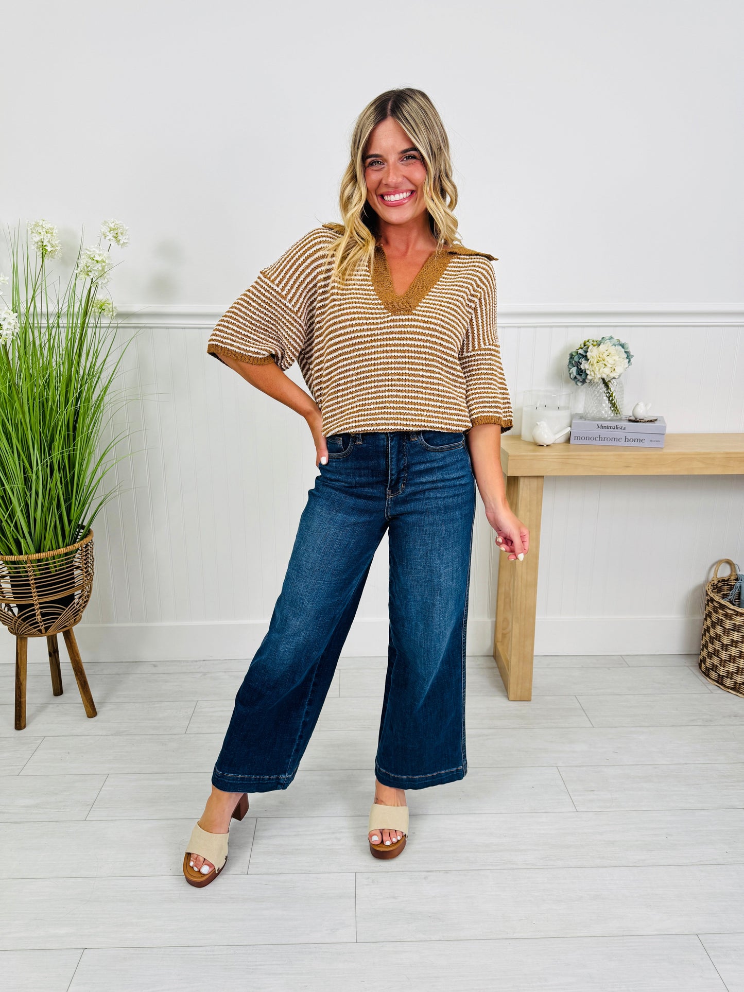 Judy Blue Set The Standard Tummy Control Ankle Wide Jeans