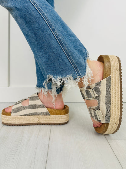 Sunshine on My Mind Sandals In Black Stripe