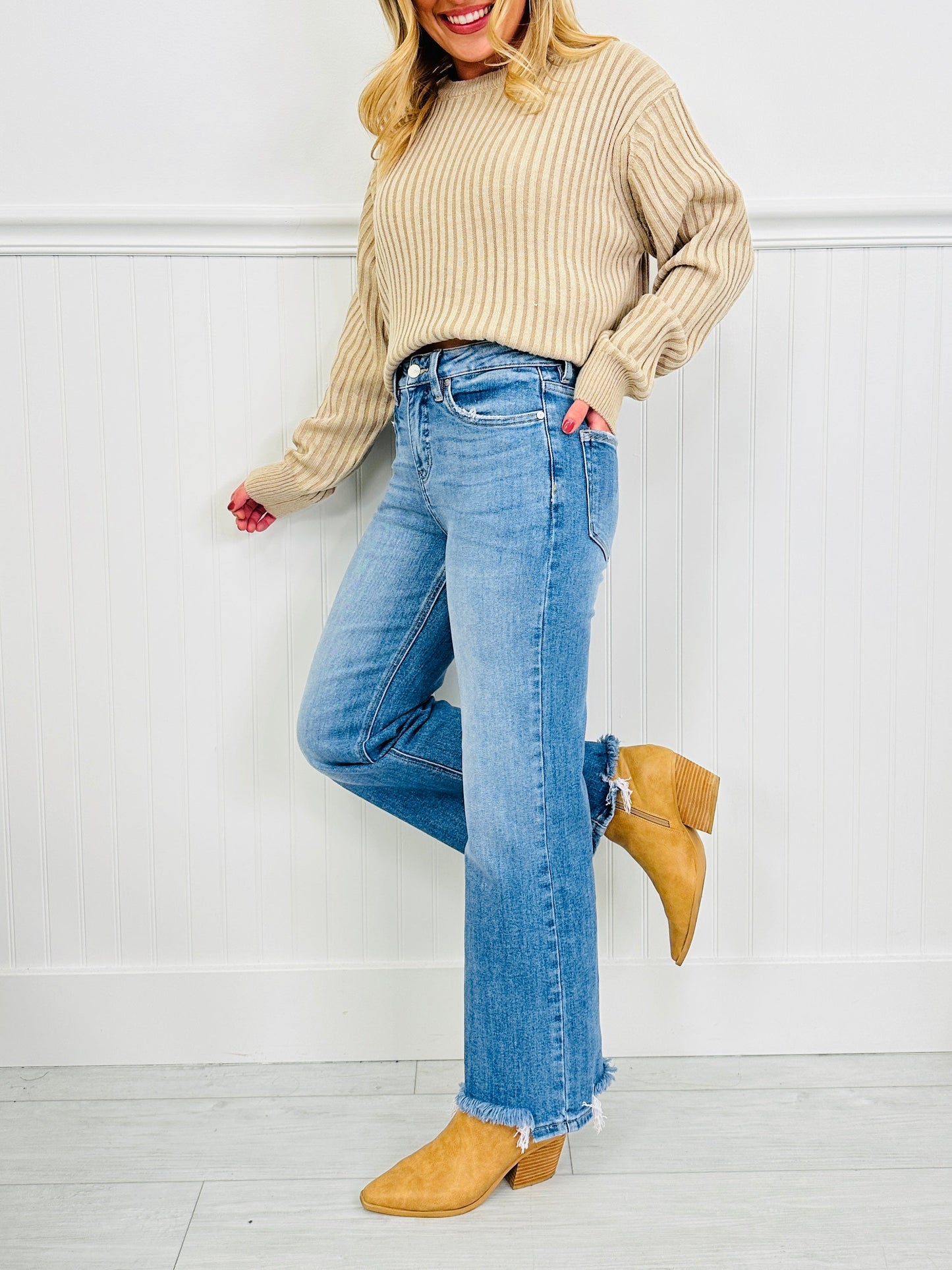 Fashionably Late Straight Tummy Control Jeans