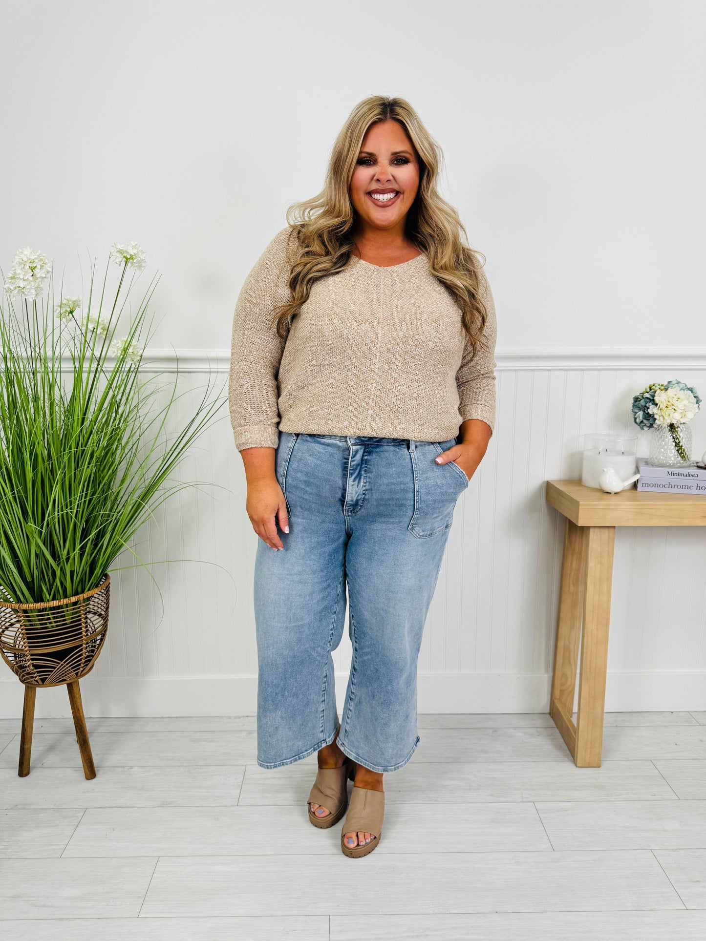 Style Standard Tummy Control Cropped Wide Leg Jeans In Multiple Inseams