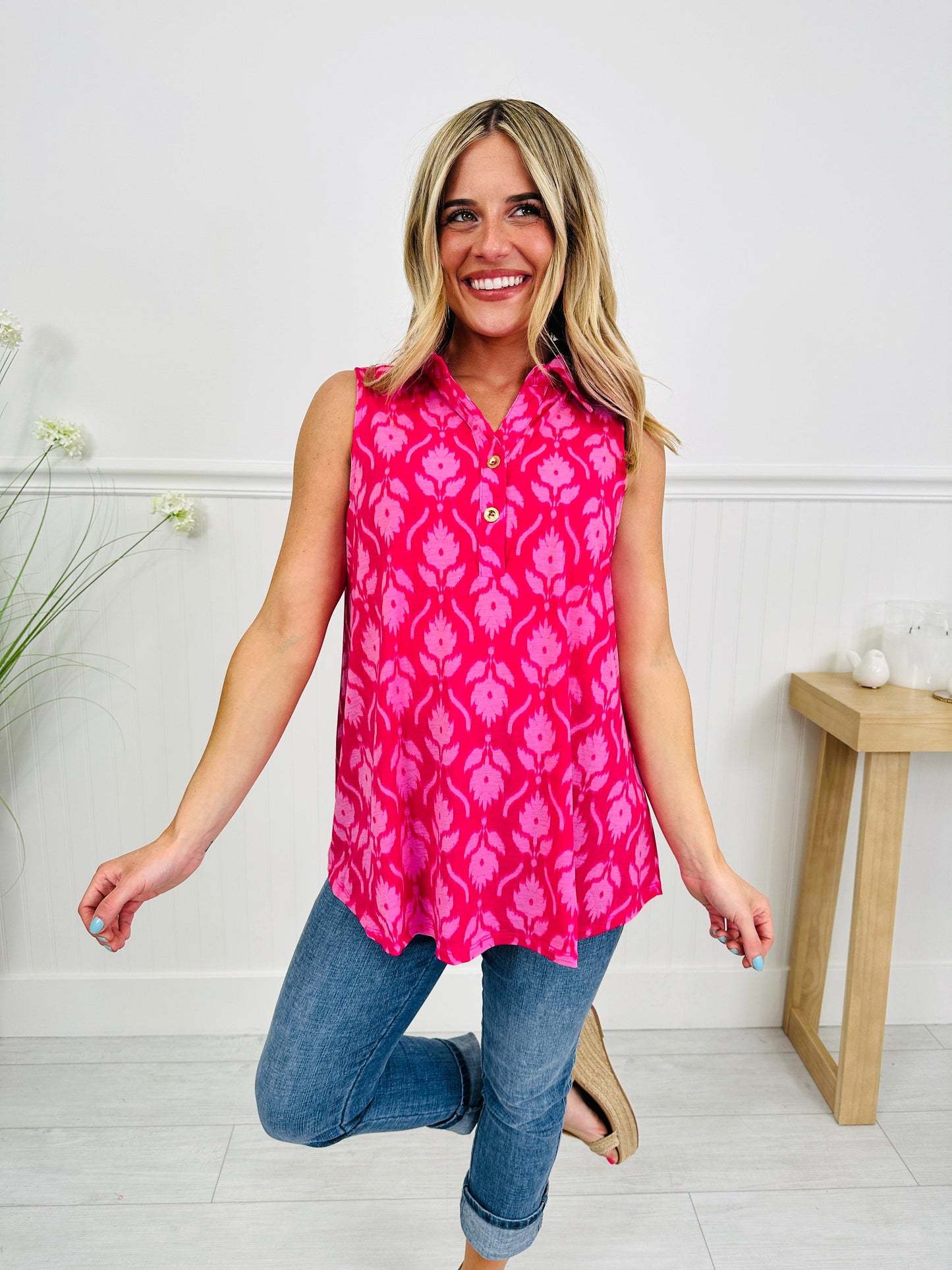 Styled For Summer Tank Top In Boca Raton Print
