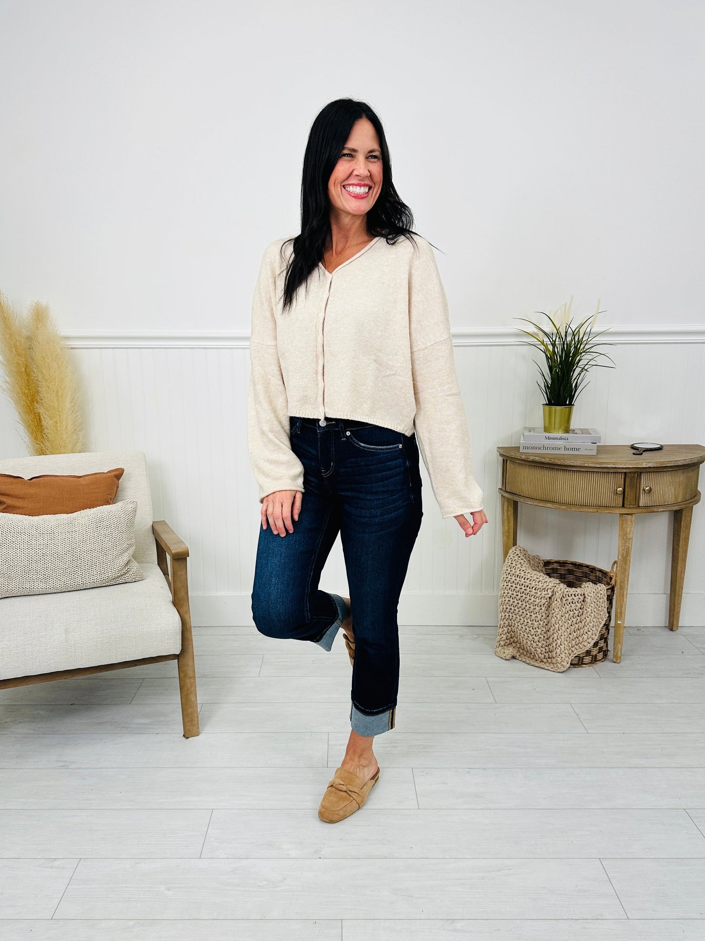 Straight Into Fall Tummy Control Straight Ankle Jeans