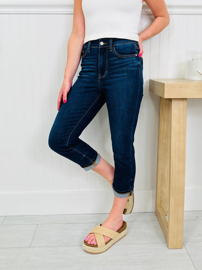 Judy Blue New Beginnings Cuffed Capri Jeans