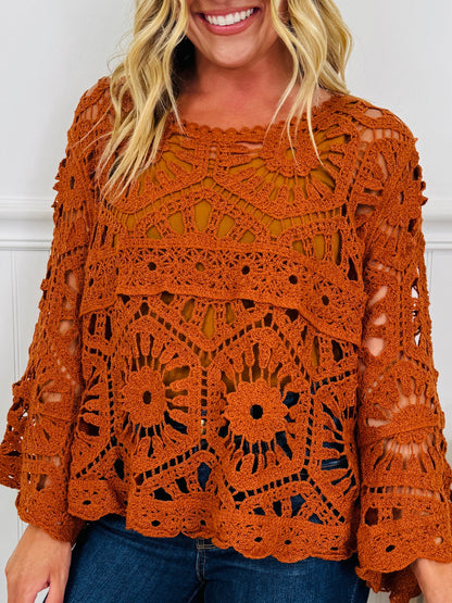 Casually Crochet Top In Multiple Colors