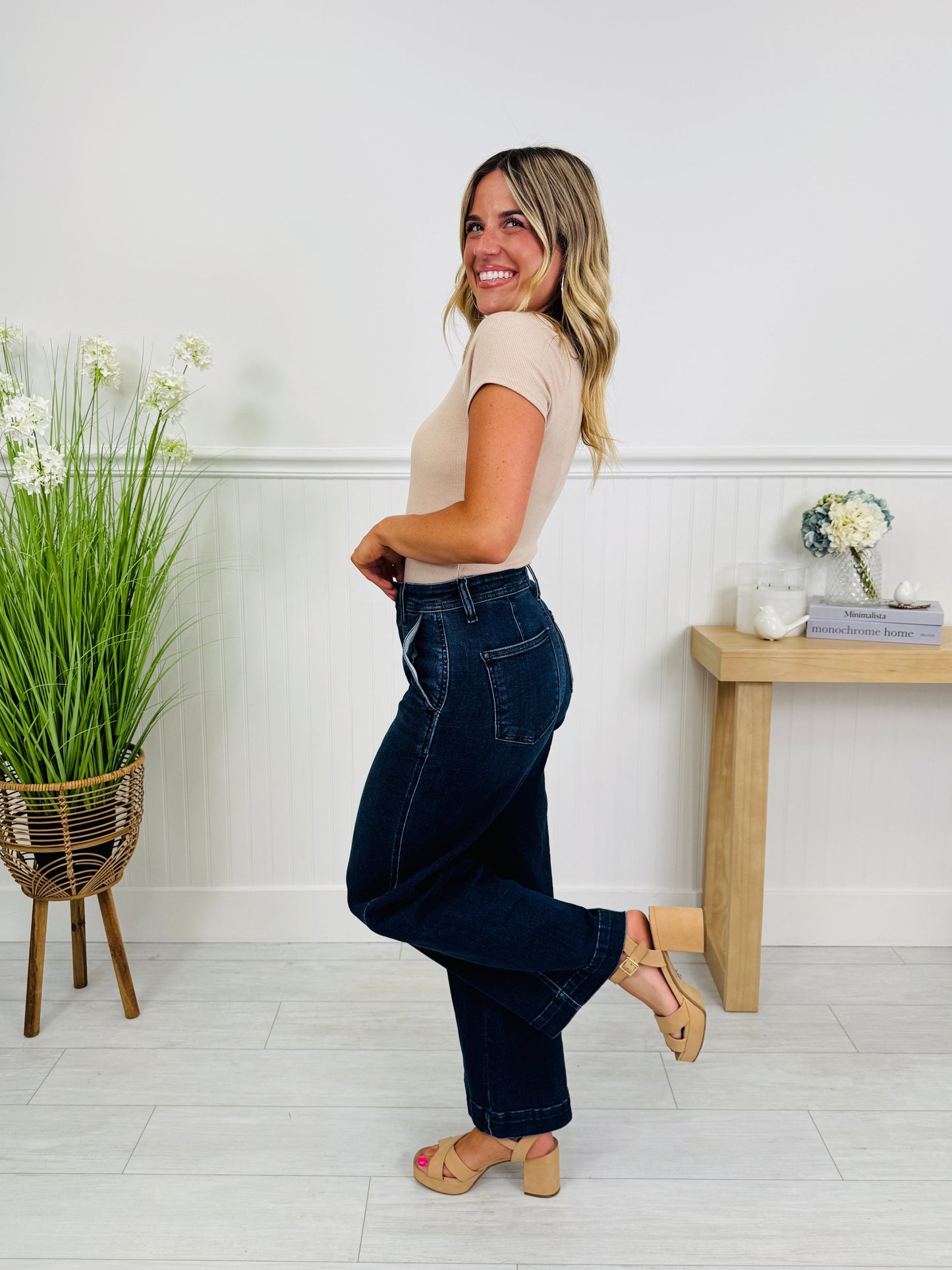 Judy Blue Timeless Touch Trouser Wide Leg Ankle Jeans