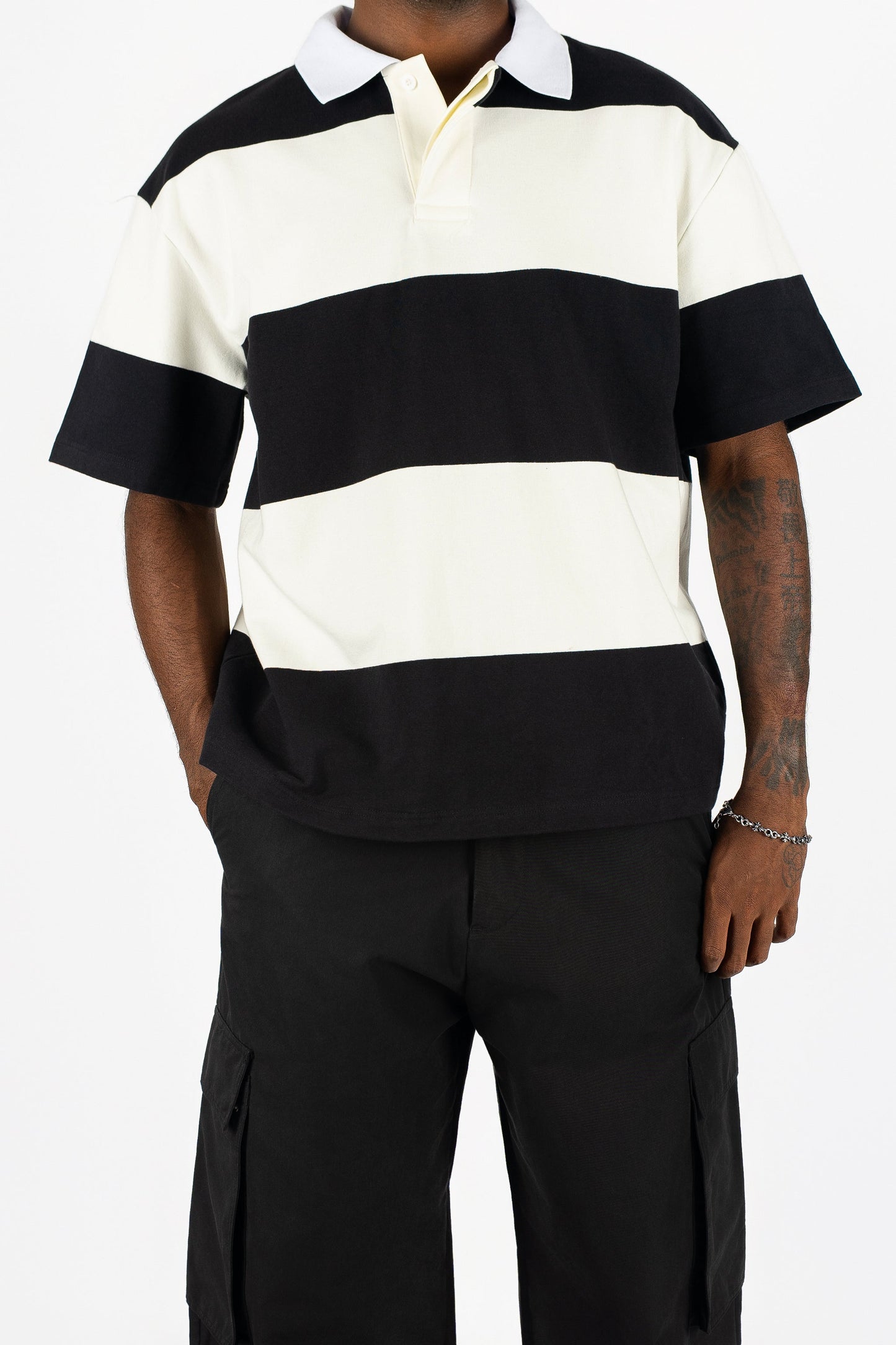 Short Sleeve Striped Polo