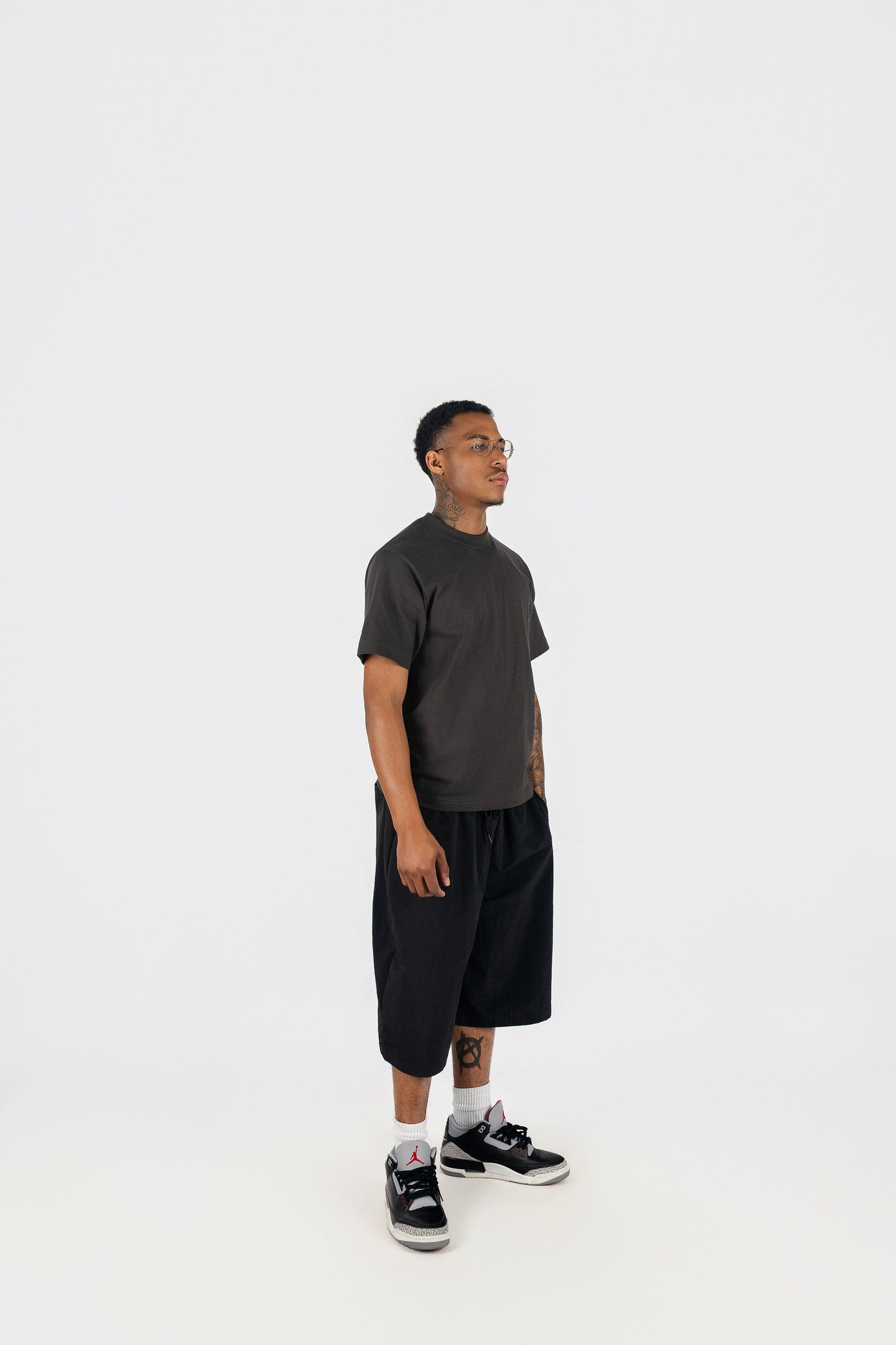 Oversized Nylon Shorts