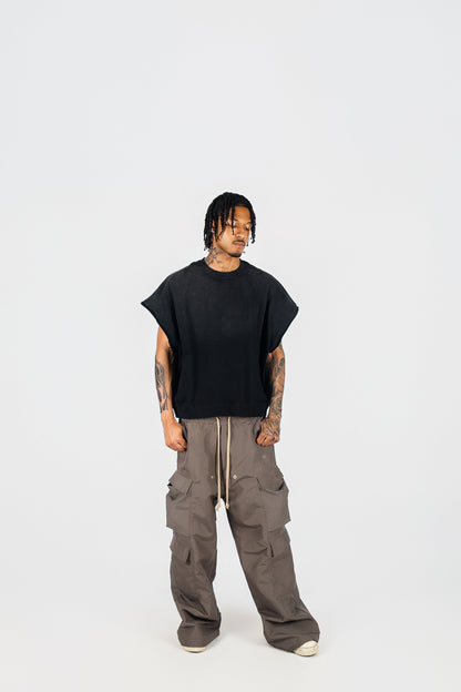 Distressed Cut Off Crewneck