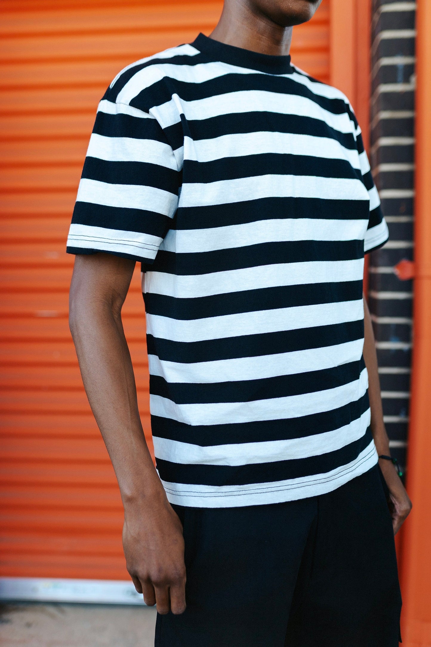 Striped Oversize Box Short Sleeve Tee