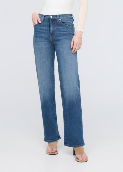 Performance Denim+ High Rise Straight - Mid Blue