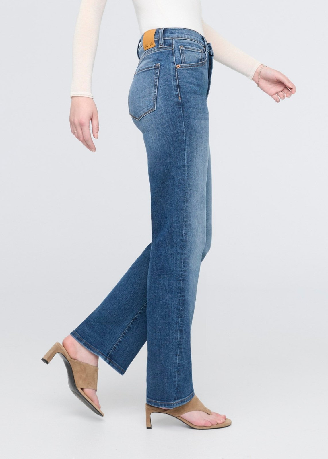 Performance Denim+ High Rise Straight - Mid Blue