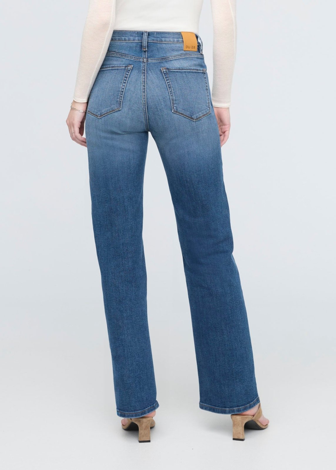 Performance Denim+ High Rise Straight - Mid Blue