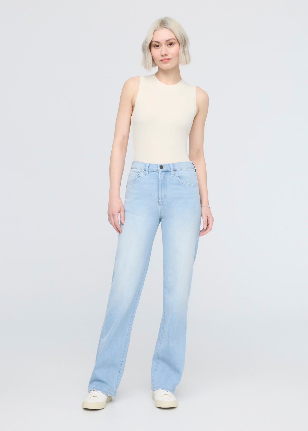 Performance Denim+ High Rise Straight - Sun Faded Blue