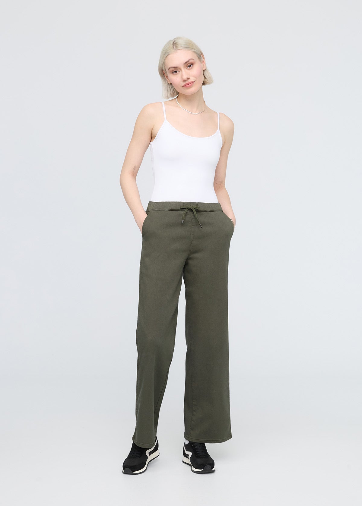 No Sweat Wide Leg Pant - Thyme