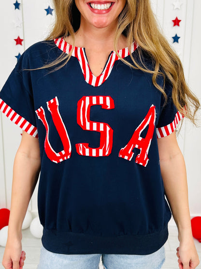 Red, White & Cool Top