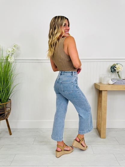 Triple the Comfort Cropped Wide Leg Jeans in Three Inseams