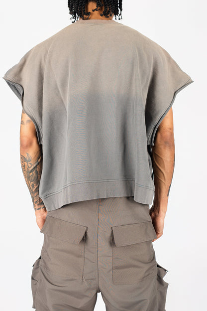 Distressed Cut Off Crewneck