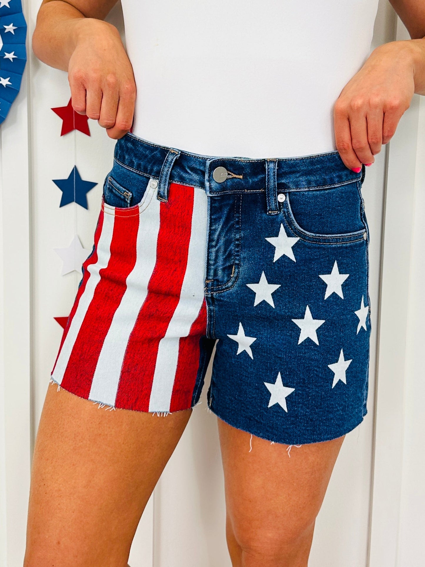 Stars and Stripes Forever Tummy Control Shorts