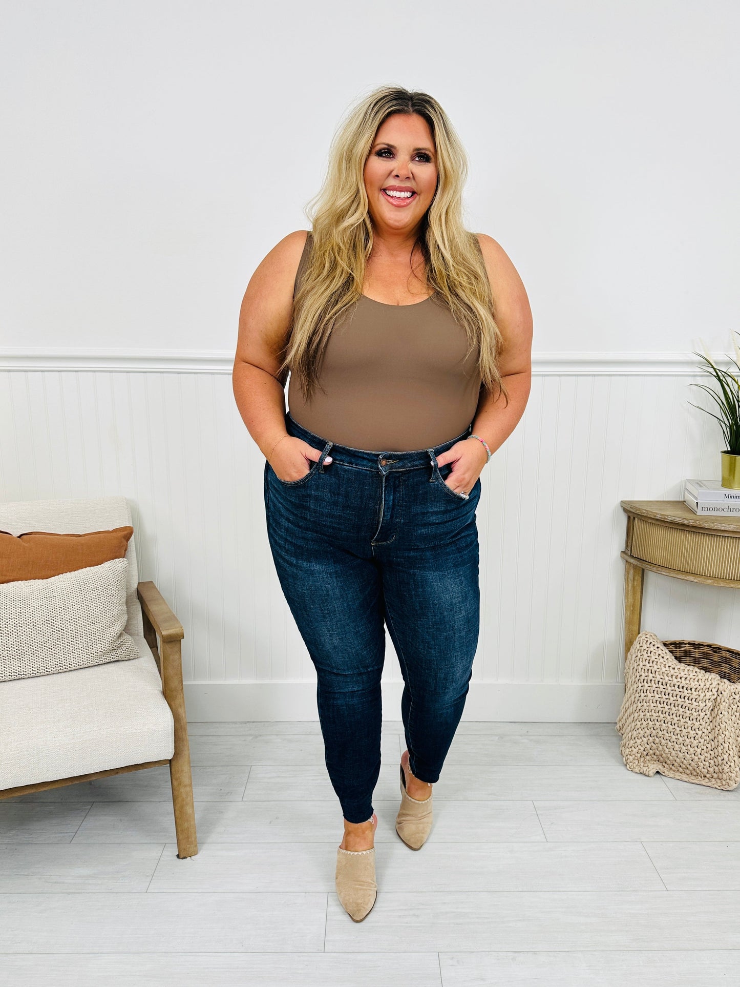 MOCO Signature Sleeveless Bodysuit in Mocha- Multiple Lengths!