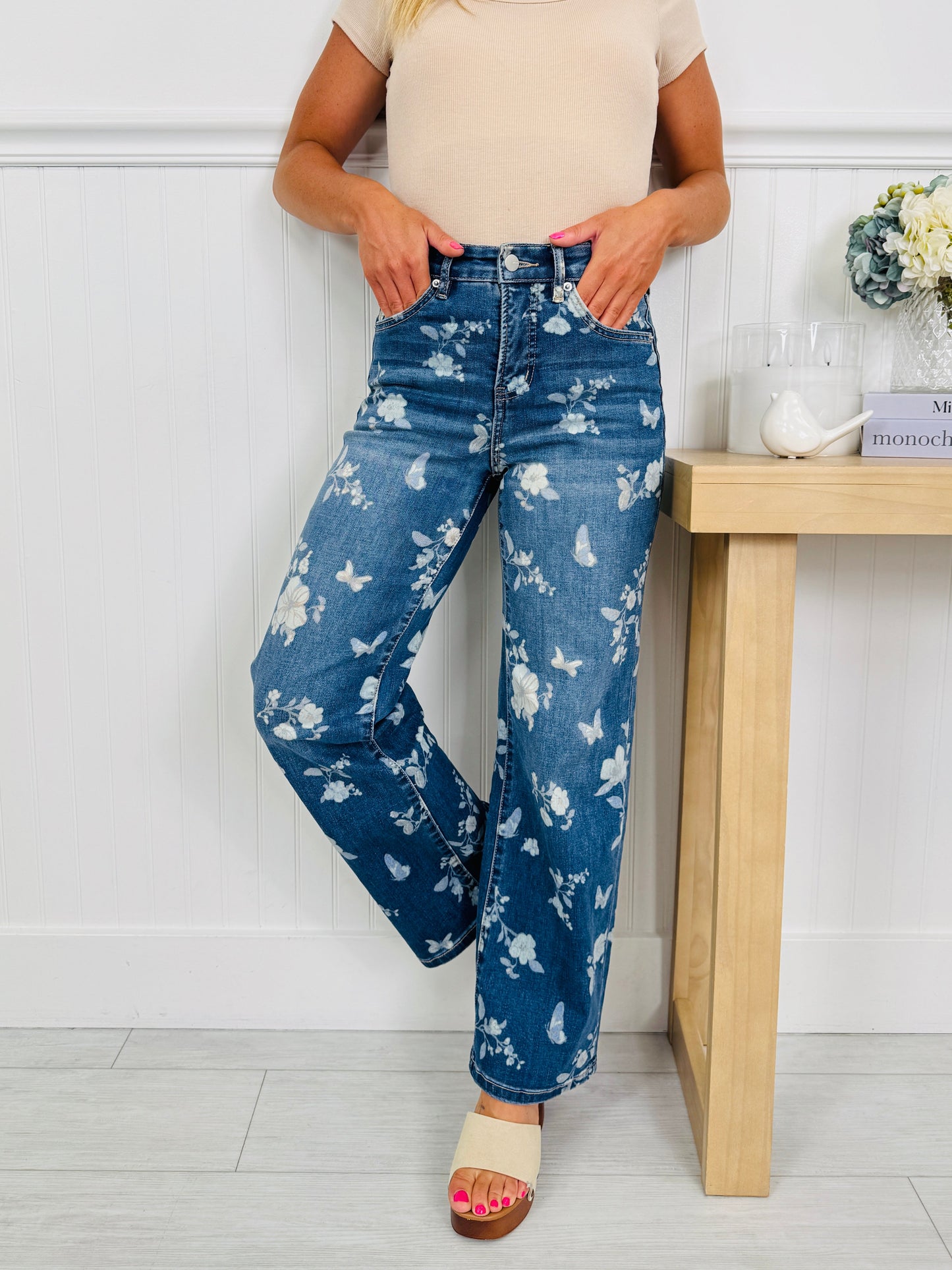 Garden Party Tummy Control Wide Leg Jeans