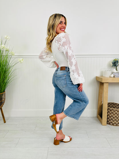 Judy Blue Spring Forward Cropped Wide Leg Jeans