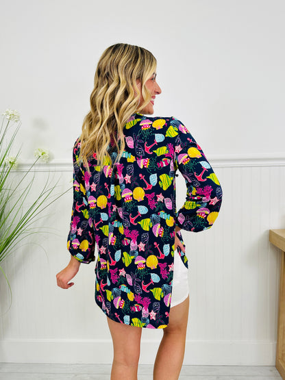 Sweet Like Spring Top in Nantucket Print