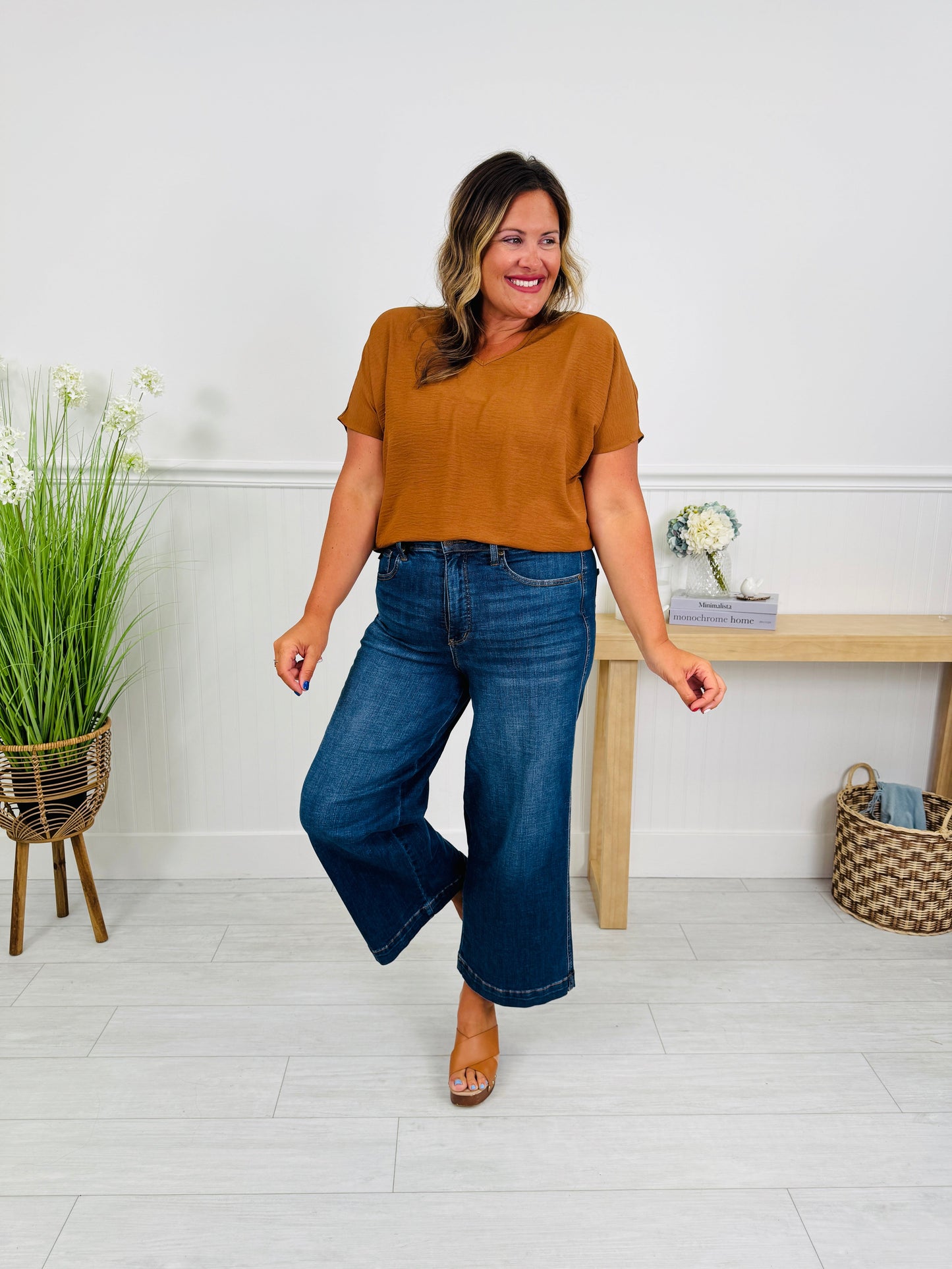 Judy Blue Set The Standard Tummy Control Ankle Wide Jeans