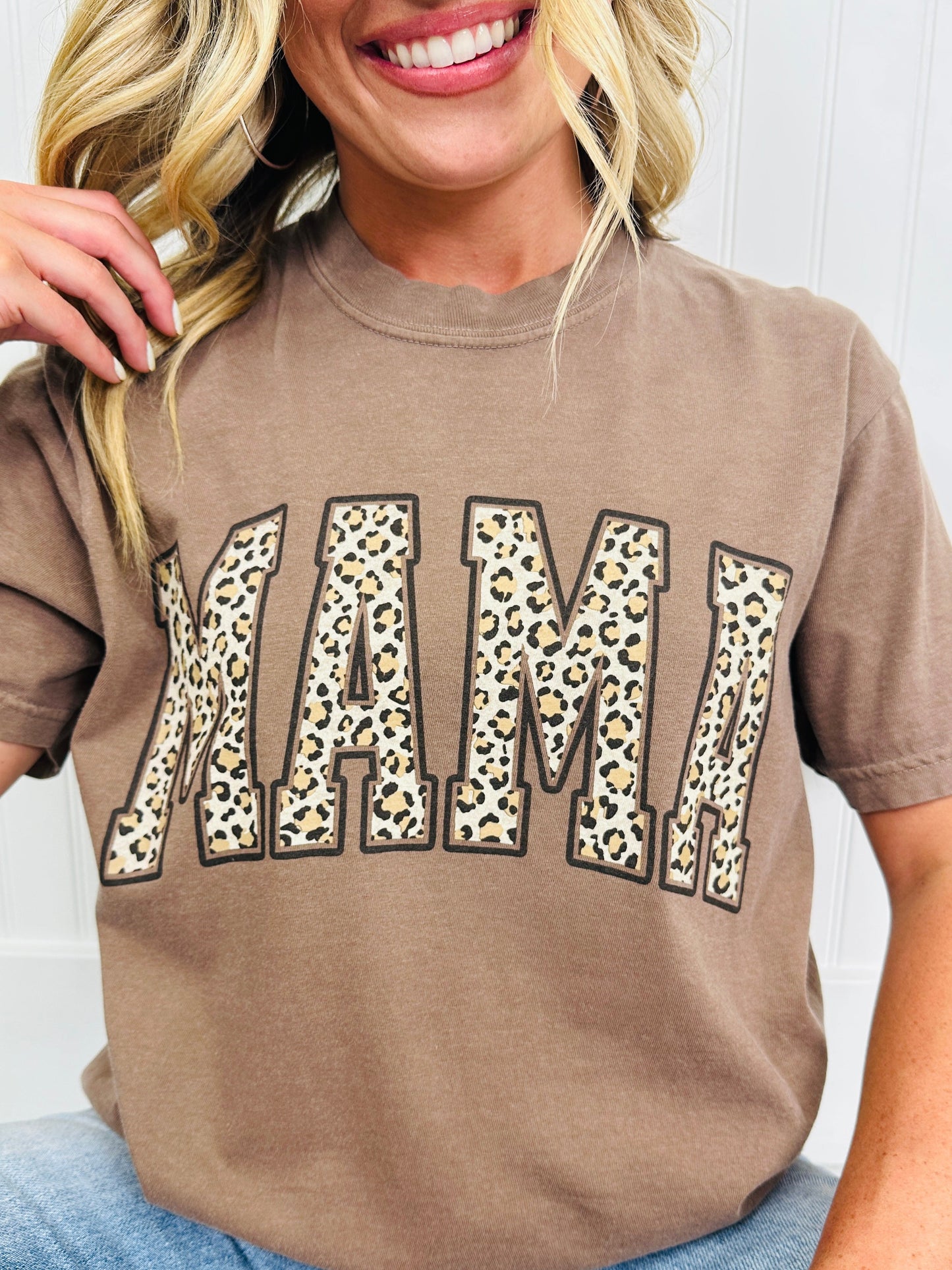 Leopard Print Mama Graphic Tee