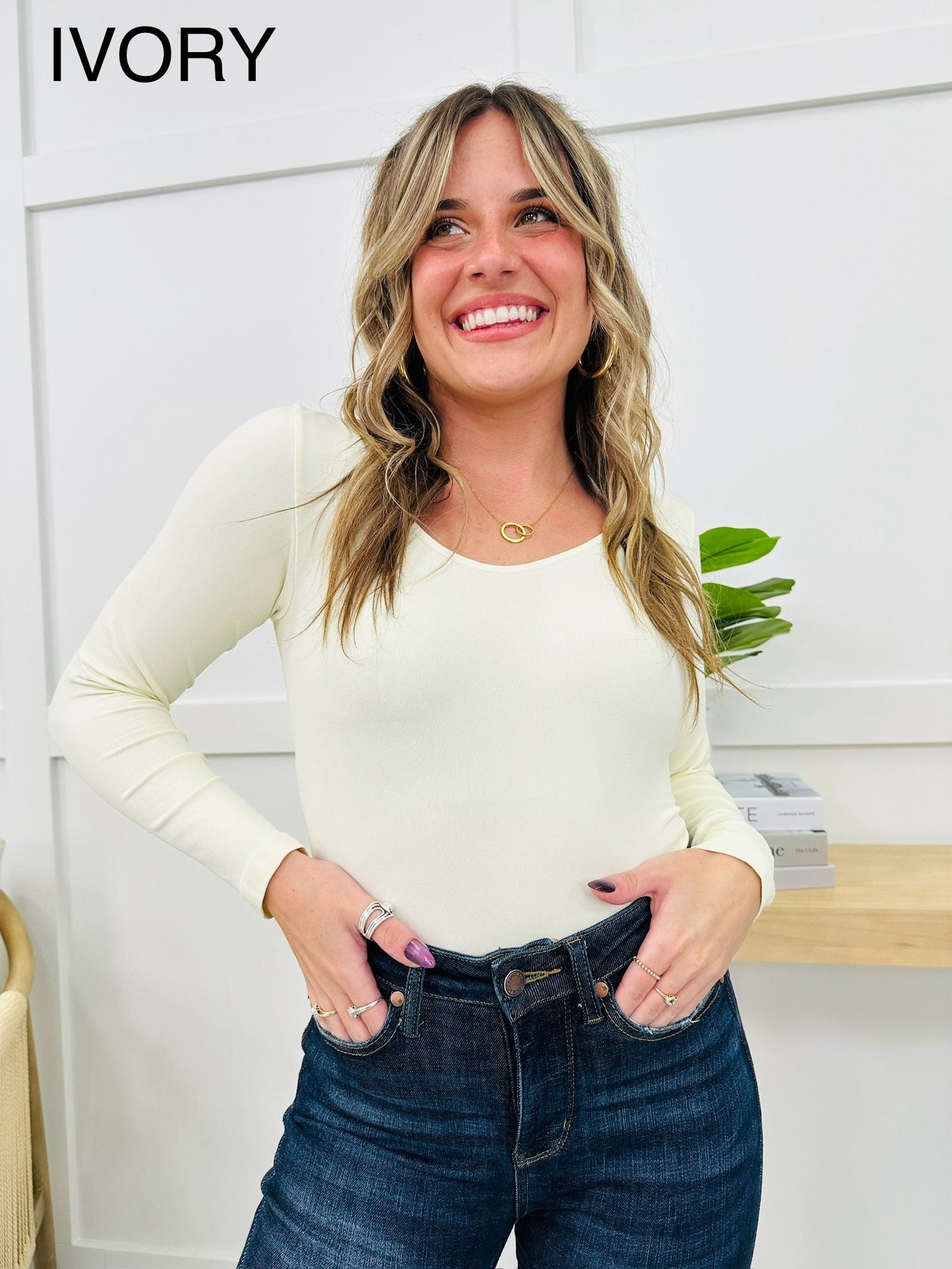 Seamless Reversible V Neck Long Sleeve Shapewear Top in Multiple Colors