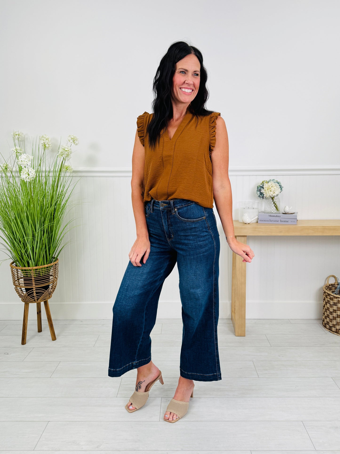 Judy Blue Set The Standard Tummy Control Ankle Wide Jeans