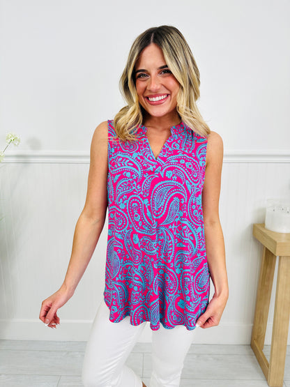 Sunshine Energy Top in Palm Springs Print