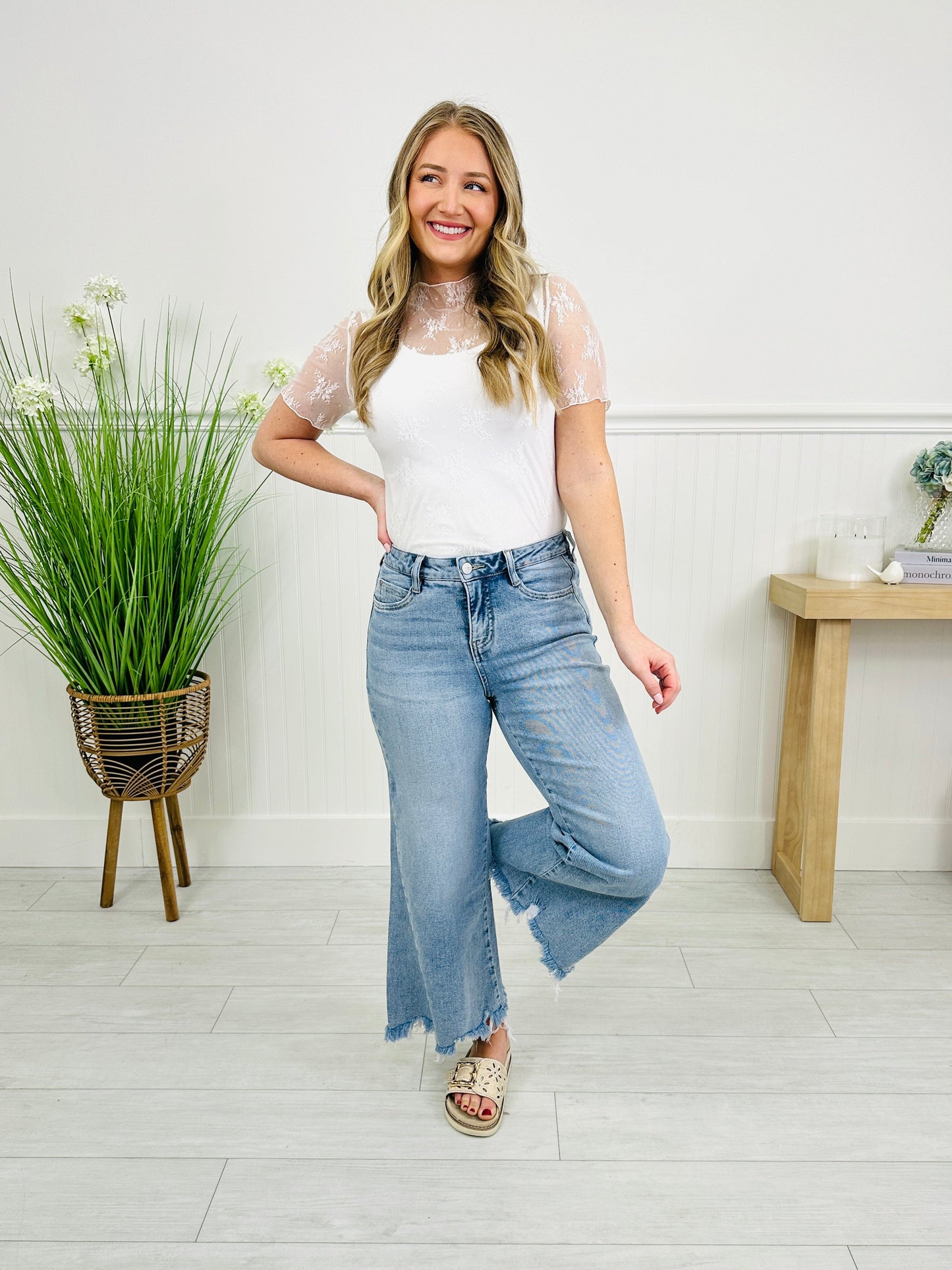 Made To Flatter Tummy Control Wide Leg Cropped Jeans