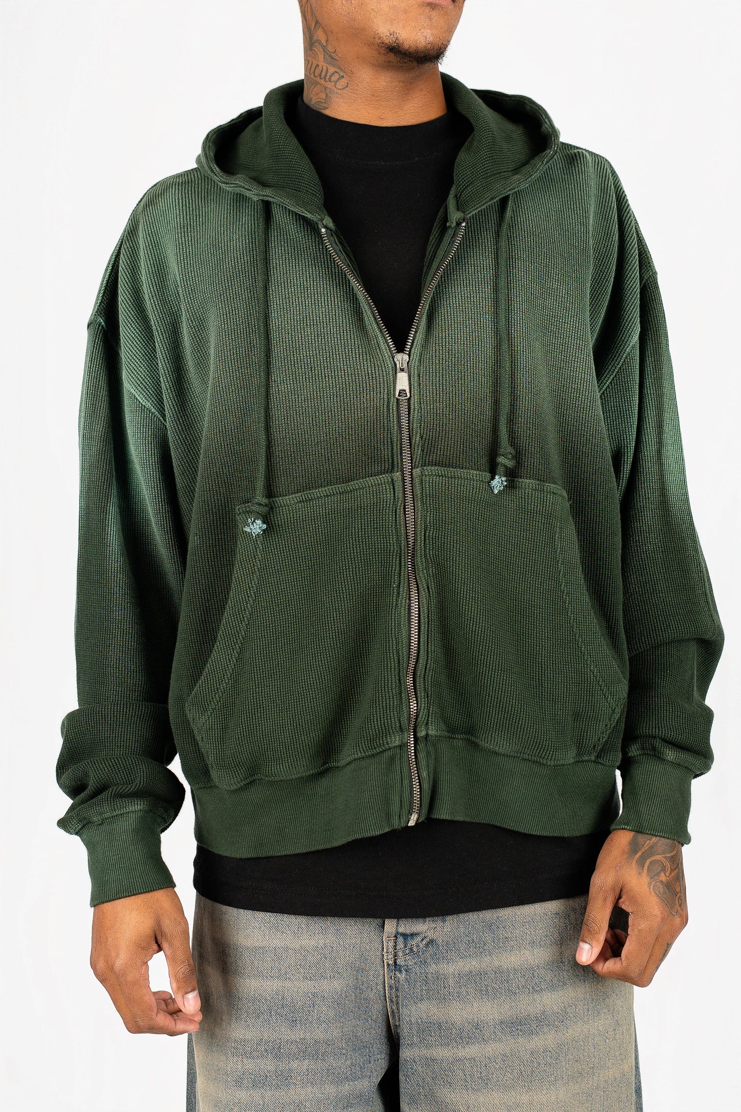 Sun-Dried Waffle Knit Baby Zip Up