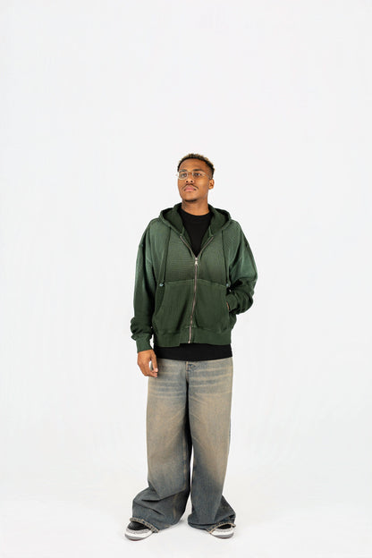 Sun-Dried Waffle Knit Baby Zip Up