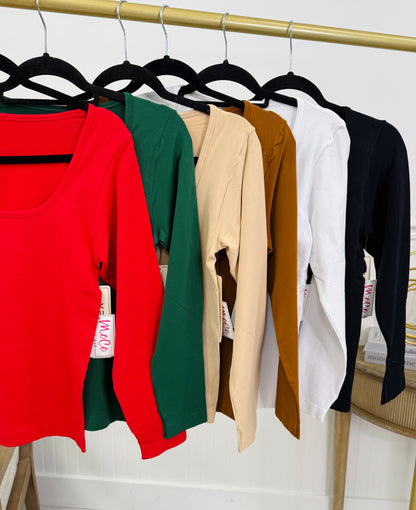 The Seamless Scoop Top In Multiple Colors