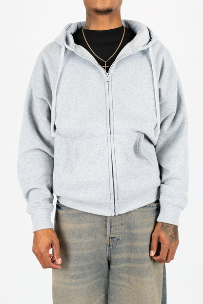 Oversize Drop Shoulder Zip Up Hoodie