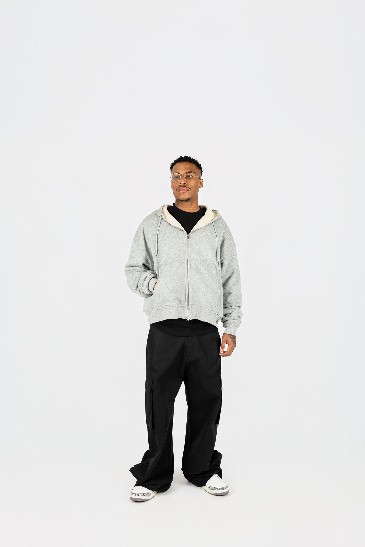 Waffle Knit Lined Zip Up