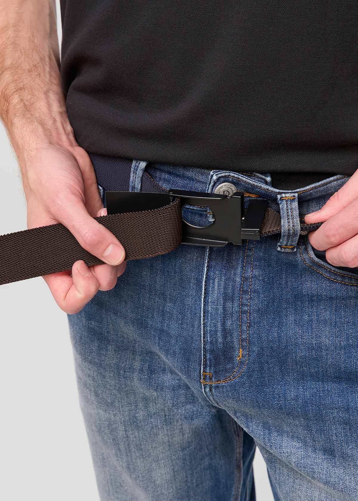 Reversible Stretch Belt - Navy/Brown