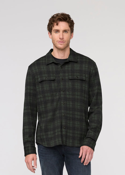 Performance Flannel Button Down - Heather Peat Plaid
