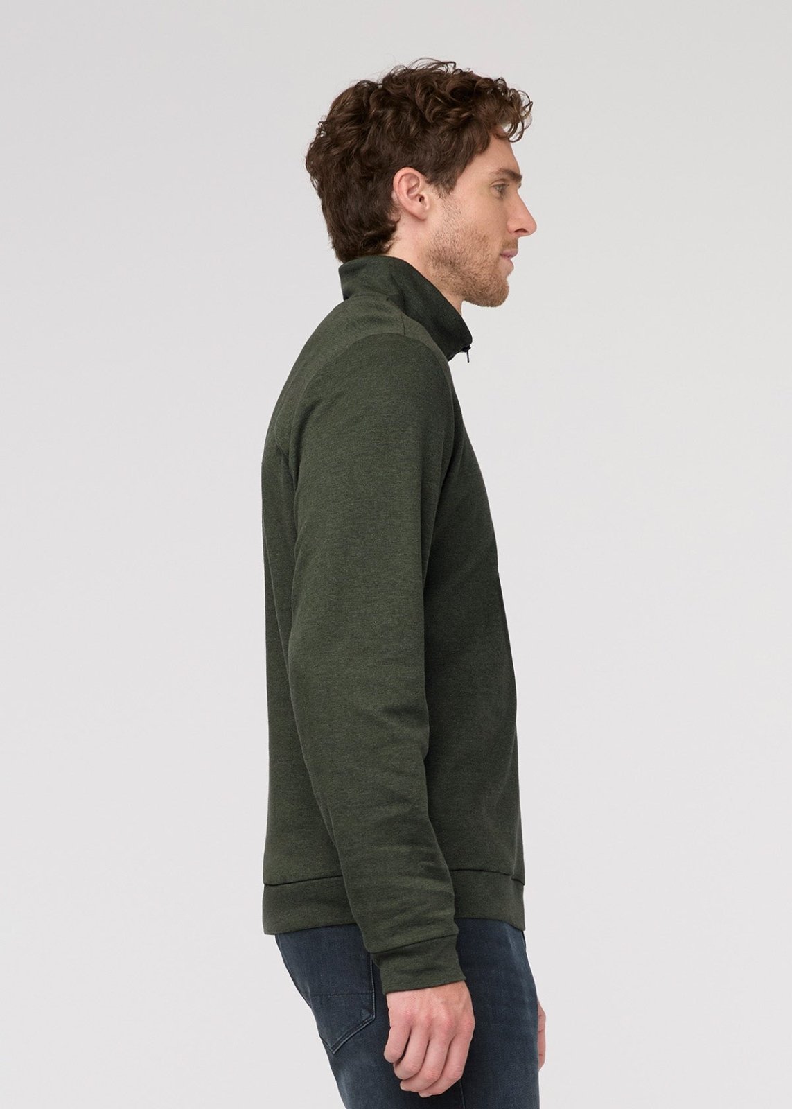 Performance Flannel Quarter Zip - Heather Peat