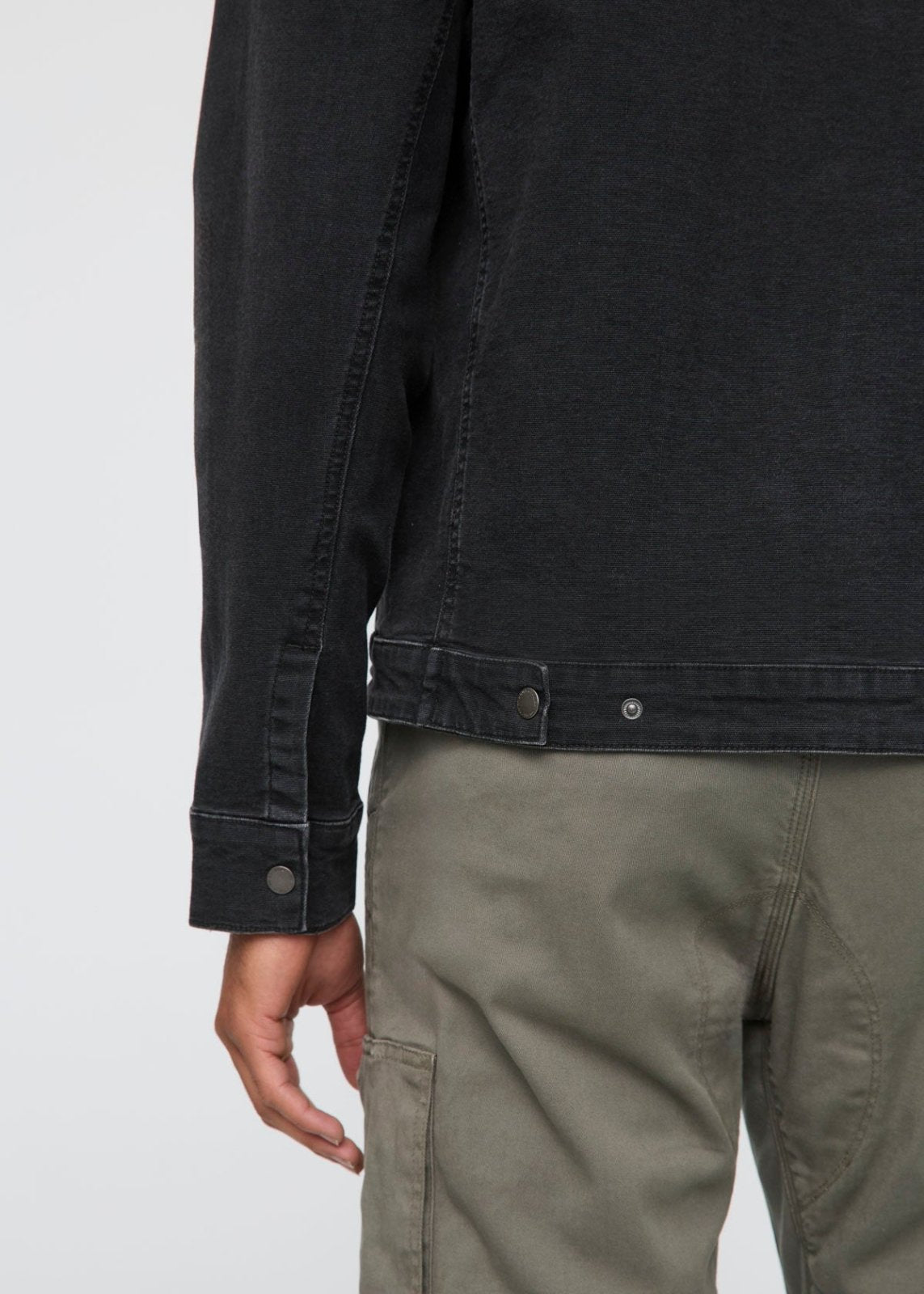 Stretch Canvas Utility Jacket - Black
