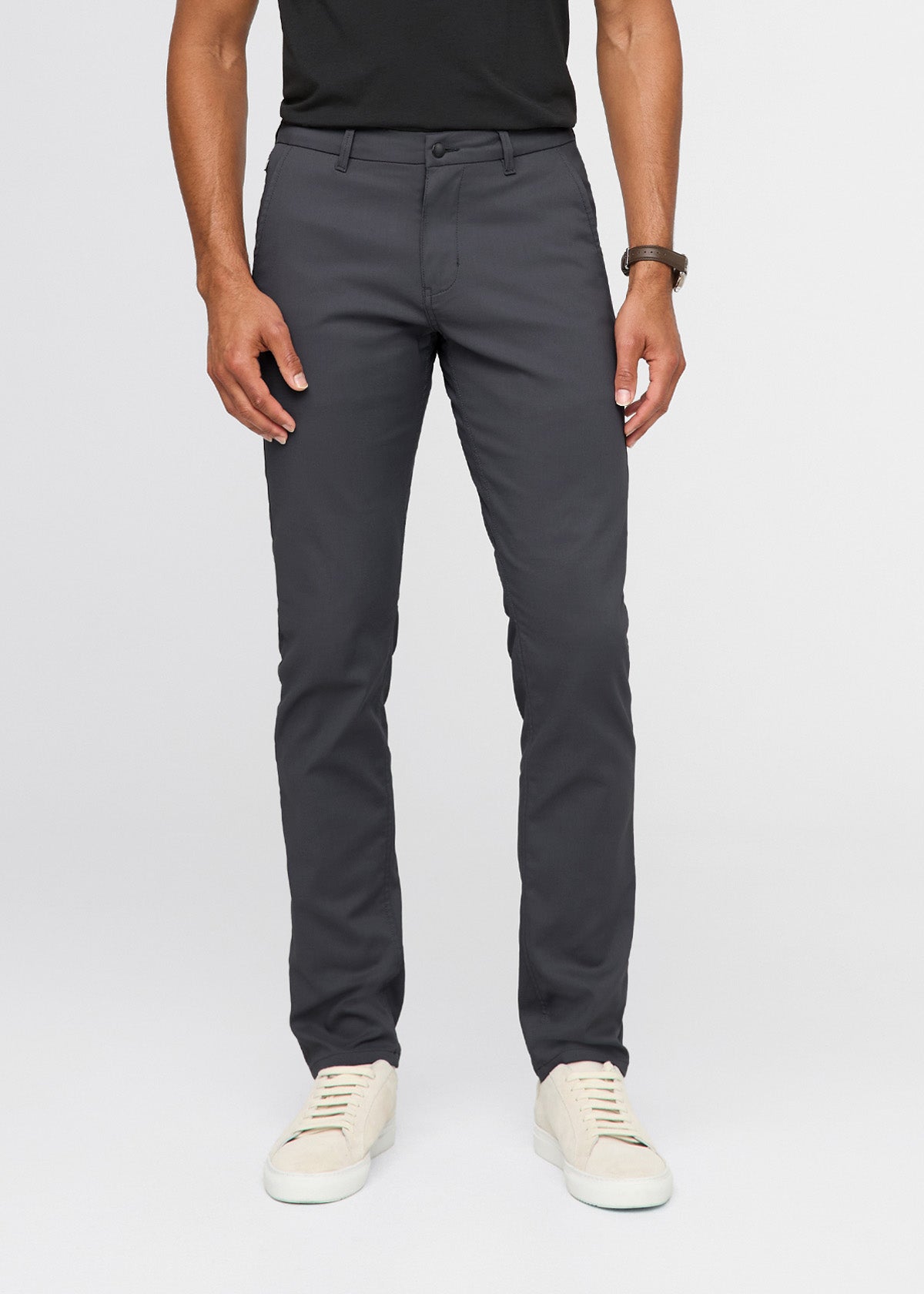 NuStretch Slim Straight Trouser - Charcoal