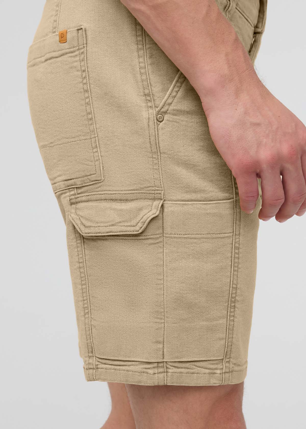 Stretch Canvas Cargo Short - Tan