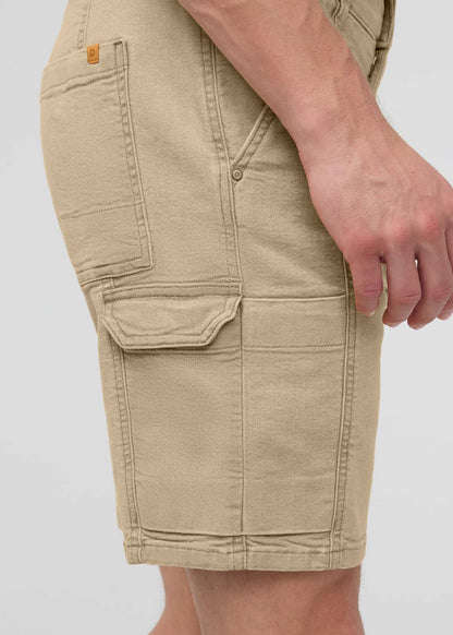 Stretch Canvas Cargo Short - Tan
