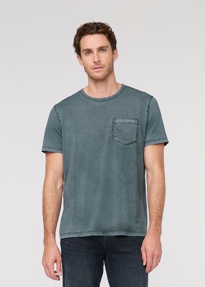 PurePima Vintage Pocket Tee - Washed Blue Spruce