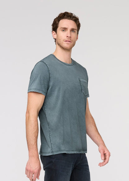 PurePima Vintage Pocket Tee - Washed Blue Spruce