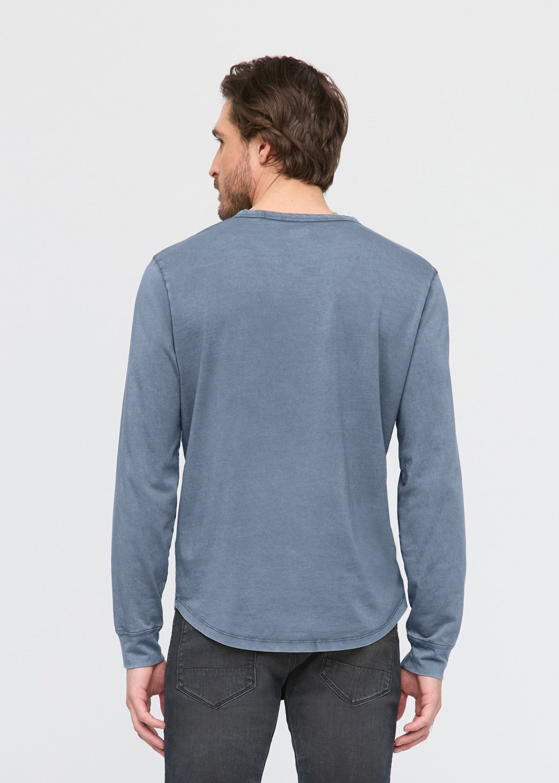 PurePima Vintage Henley - Washed Stone Blue