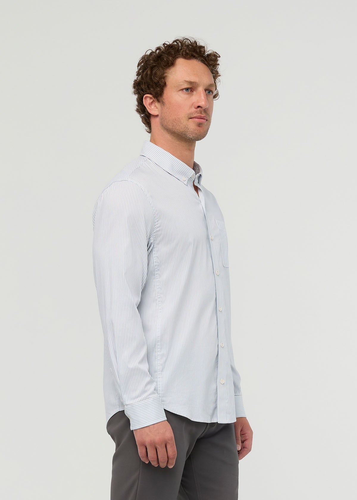 Cloudweight Twill One Pocket Shirt - Blue Stripe